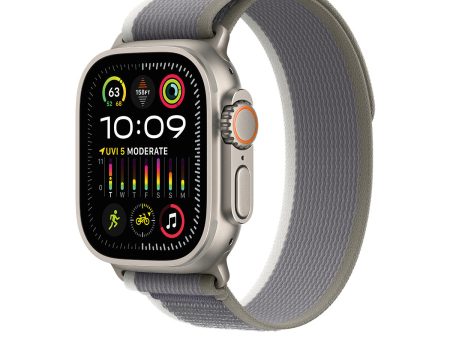 Apple Watch Ultra 2 GPS + Cellular, 49mm Titanium Case with Green\Grey Trail Loop – MRF43 (M L) Online