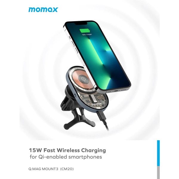 Momax Q.Mag Mount3 15W Magnetic Wireless Charing Car Mount Sale