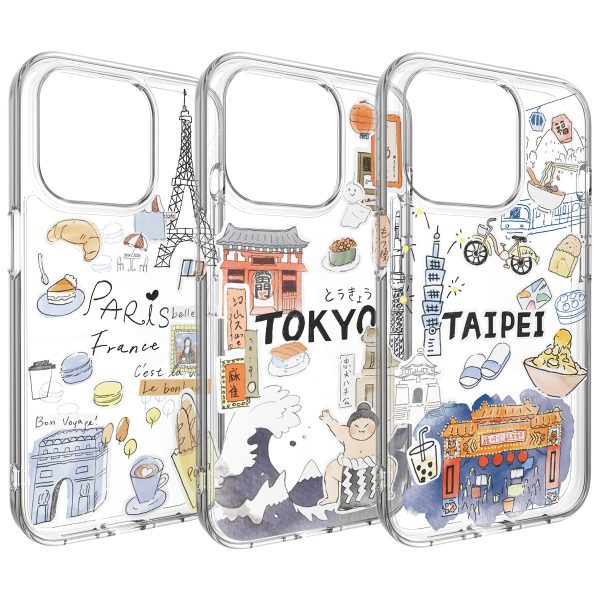 SwitchEasy City M Hand-drawn Print Case with AirBarrier Shockproof Clear Case for iPhone 15 Series Cheap