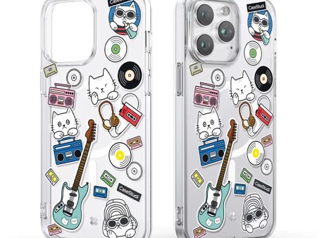 Case Studi Music Cat Case for iPhone 15 Pro (Clear) For Discount