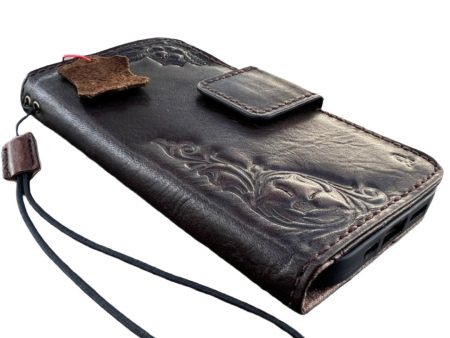 ARICHI Handcrafted Brown Leather iPhone Case with Magnetic Closure and Embossed Design – Detachable Magnetic Wallet Cover for iPhone Online