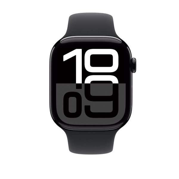 Apple Watch Series 10 GPS, 42 mm Jet Black Aluminium Case with Black Sport Band – MWWF3 (M L) Sale