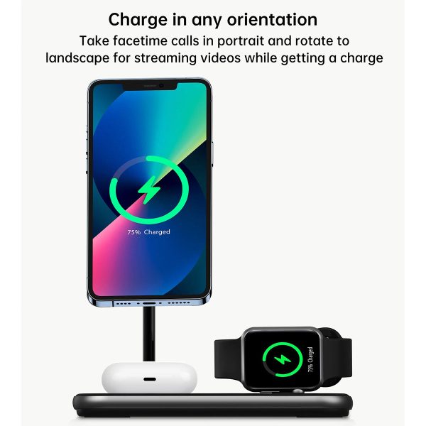 Choetech 3-in-1 Magnetic Wireless Charging Station T589-F (Black) Supply