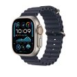 Apple Watch Ultra 2 GPS + Cellular, 49mm Natural Titanium Case with Navy Ocean Band – MX4D3 Fashion