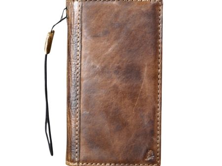 ARICHI Handcrafted Light Tan Leather iPhone Case – Smoked Wax Finish Wallet Cover for iPhone Online Sale