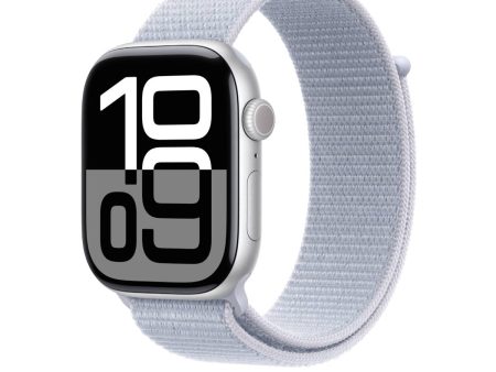 Apple Watch Series 10 GPS, 42 mm Silver Aluminium Case with Blue Cloud Sport Loop – MWWD3 For Cheap