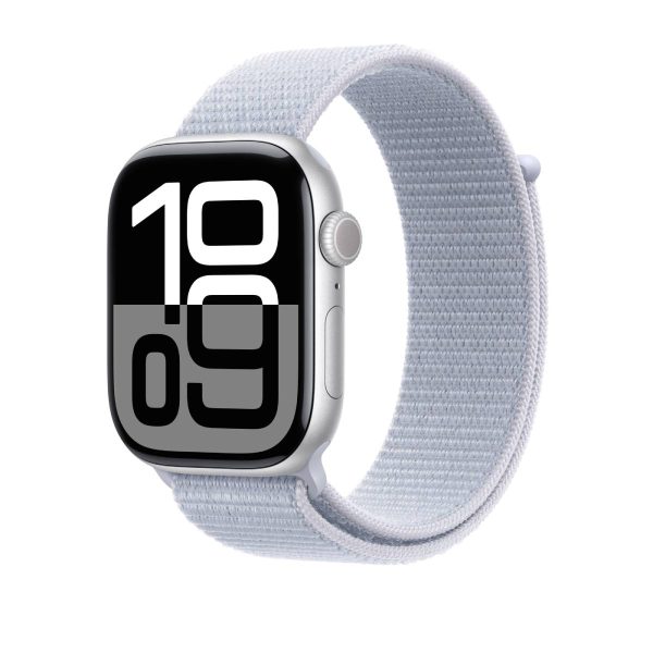 Apple Watch Series 10 GPS, 42 mm Silver Aluminium Case with Blue Cloud Sport Loop – MWWD3 For Cheap