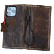 ARICHI Handmade Waxed Leather Phone Case with White Hand Stitching - Fits Samsung Galaxy S25, S24, S23, Z Fold Sale