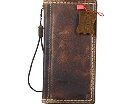 ARICHI Handmade Waxed Leather Phone Case with White Hand Stitching - Fits Samsung Galaxy S25, S24, S23, Z Fold Sale