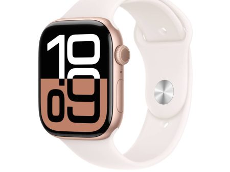 Apple Watch Series 10 GPS, 42 mm Rose Gold Aluminium Case with Light Blush Sport Band – MWWH3 (S M) on Sale