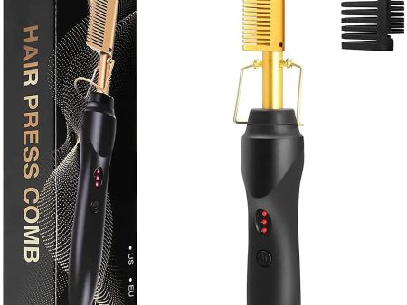 2 in1 Hot Comb Hair Straightener Electric Heating Comb Fast Heating Portable Travel Anti-Scald Beard Straightener Press Comb Supply