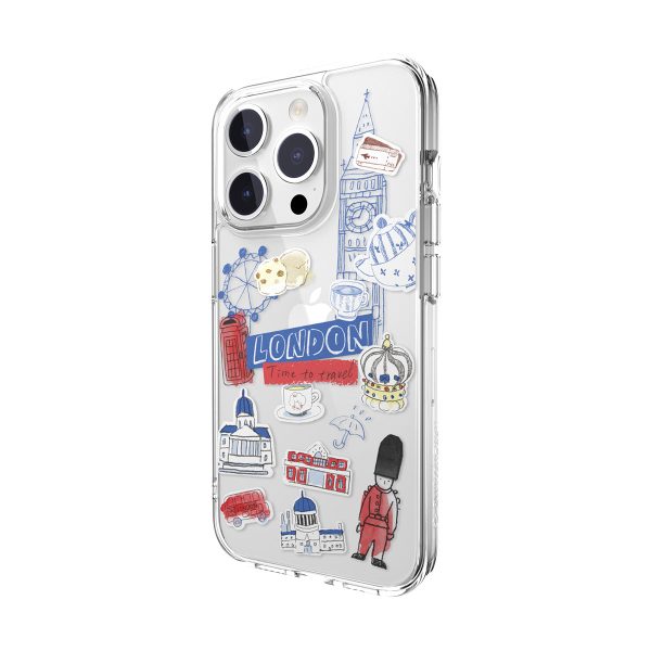 SwitchEasy City Hand-drawn Print Case with AirBarrier Shockproof Clear Case for iPhone 15 Series Sale