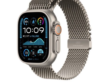 Apple Watch Ultra 2 GPS + Cellular, 49mm Natural Titanium Case with Natural Titanium Milanese Loop – MX5T3 (L) For Sale