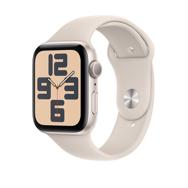 Apple Watch Series SE 2nd Gen GPS, 44mm Starlight Aluminium Case with Starlight Sport Band – MXEV3 (M L) Online now