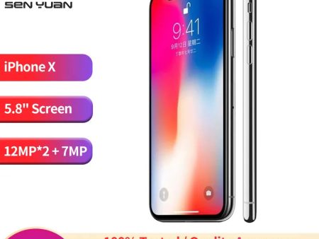 Original iPhone X CellPhone Unlocked 3GB RAM 64GB 256GB ROM 5.8  4G LTE 12MP 2 Rear Camera  Hexa Core Apple Mobile Phone on Sale