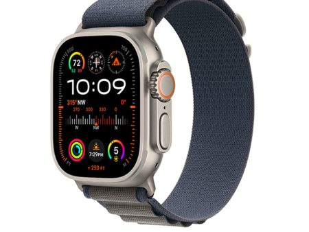 Apple Watch Ultra 2 GPS + Cellular, 49mm Titanium Case with Blue Alpine Loop – MREQ3 (L) Discount