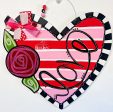 Striped Rose Heart Doorhanger Fashion