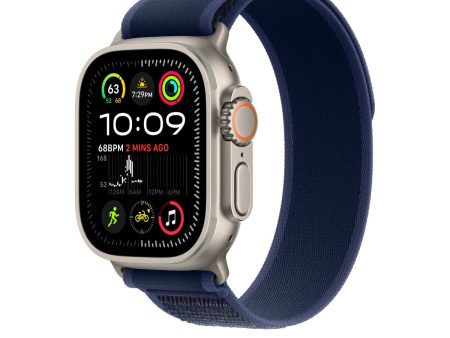 Apple Watch Ultra 2 GPS + Cellular, 49mm Natural Titanium Case with Blue Trail Loop – MX4L3 (M L) Hot on Sale