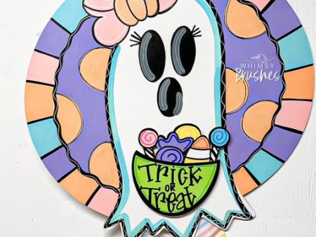 Interchangeable Polka Dot Ghost with Ribbon Legs Doorhanger Online