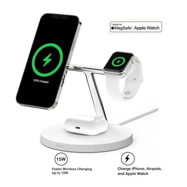 Belkin BOOST CHARGE PRO 3-in-1 Wireless Charger with MagSafe Online Hot Sale