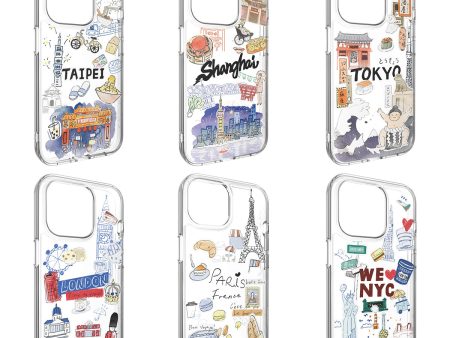 SwitchEasy City Hand-drawn Print Case with AirBarrier Shockproof Clear Case for iPhone 15 Series Sale