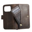 ARICHI Handmade Dark Leather iPhone Case – Magnetic Flap, Card Slots, Wireless Charging, Vintage Style for iPhone 11–16 Pro Max Wallet Cheap