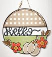 Checkered Floral Pumpkin Doorhanger Online Sale