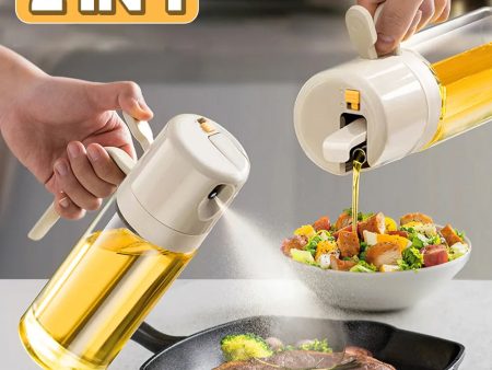 2 In 1 Oil Sprayer Bottle BBQ Cooking Oil Dispenser Olive Oil Pourers Sprayer Kitchen Baking Oil Mister Vinegar Bottle Online now