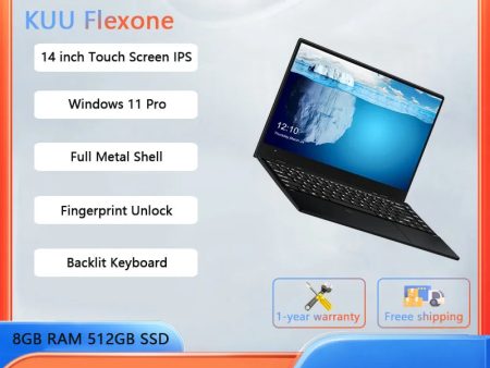 14 Inch Touch Screen Laptop Windows 11pro Intel J5040 IPS 8GB DDR4 512GB SSD Notebook Computer WiFi Bluetooth Camera Fingerprint Online now