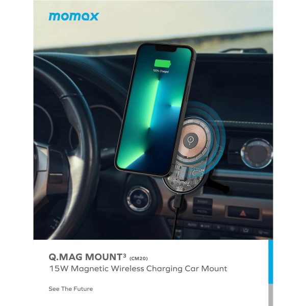 Momax Q.Mag Mount3 15W Magnetic Wireless Charing Car Mount Sale