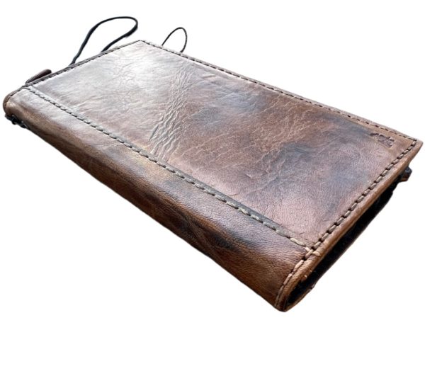 ARICHI Handcrafted Light Tan Leather Pixel Case – Smoked Wax Finish Wallet Cover for Pixel Sale