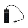 Cadorabo - 4-Port USB 3.0 Multischnittstelle USB Hub Plug & Play mit USB Stecker, Buchse und Power Supply für Geräte mit USB Ladeanschluss - Adapter Port Schnittstelle Anschluss SCHWARZ Cheap