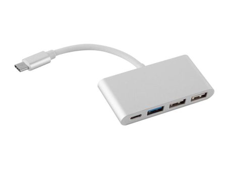 Cadorabo 3-Port USB Multischnittstelle Plug & Play mit USB-C Anschluss, USB-C Ladebuchse, 2 USB 2.0 und USB 3.0 Ports für Laptops, Tablets und modernen Geräte mit USB-C Ladeanschluss in SILBER For Cheap