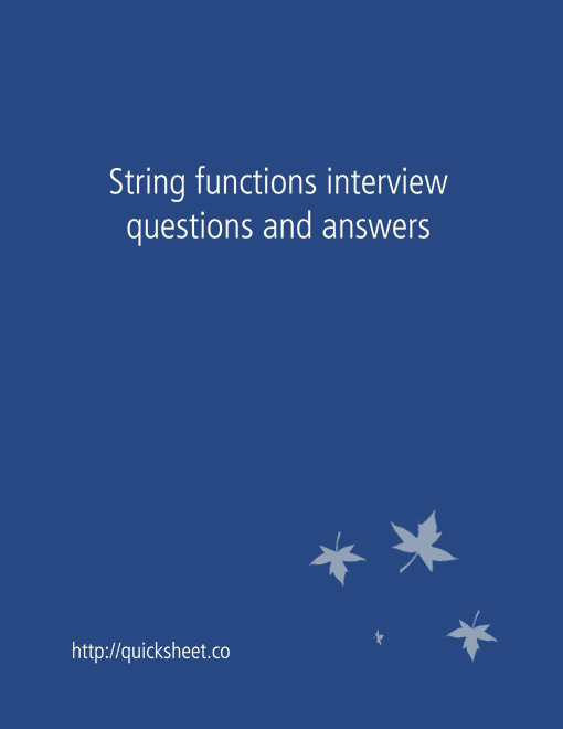 String functions interview questions and answers on Sale