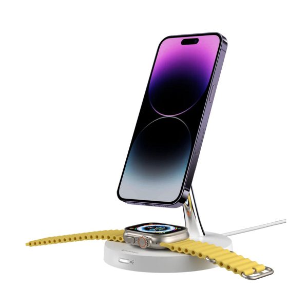 SwitchEasy MagPower 2-in-1 Magnetic Wireless Charging Stand (White) Cheap