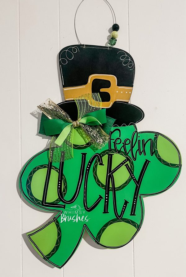 Top Hat Shamrock Doorhanger Online Hot Sale