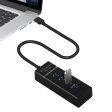 Cadorabo - 4-Port USB 3.0 Multischnittstelle USB Hub Plug & Play mit USB Stecker, Buchse und Power Supply für Geräte mit USB Ladeanschluss - Adapter Port Schnittstelle Anschluss SCHWARZ Cheap