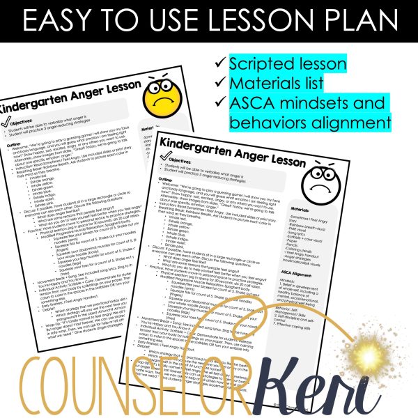 Anger Counseling Activity: Anger Lesson for Kindergarten Counseling Discount