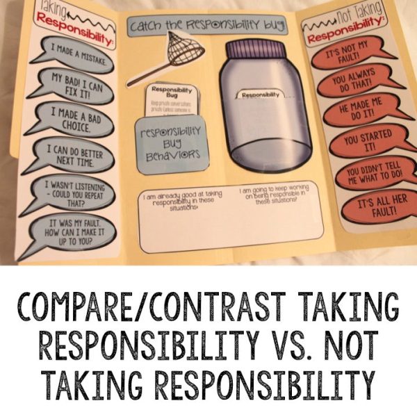 Taking Responsibility Social Skills Lap Book - Elementary School Counseling Hot on Sale