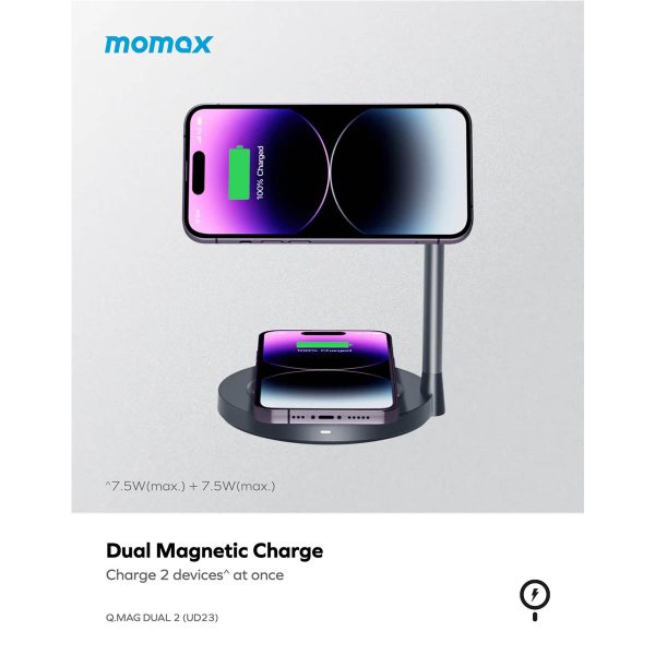 Momax Q.Mag Dual2 15W Dual Magnetic Wireless Charger (UD23) Online Hot Sale