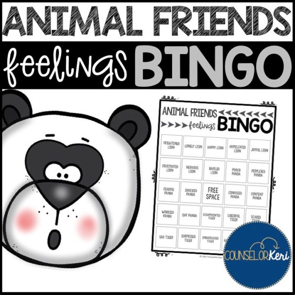 Animal Feelings BINGO Game for School Counseling Sale