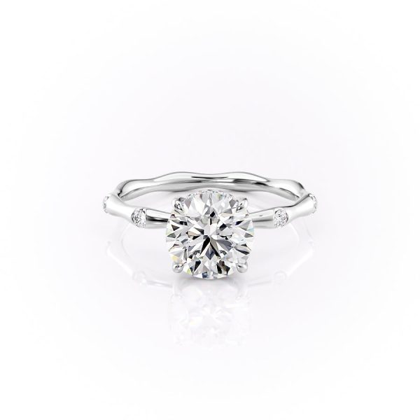 The Samantha Set With A 3.5 Carat Round Moissanite For Cheap