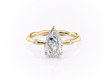 The Samantha Set With A 2.5 Carat Pear Moissanite For Cheap