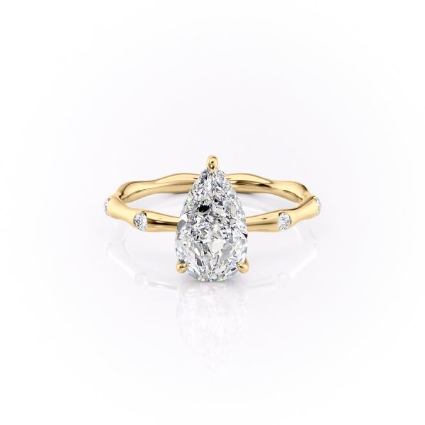 The Samantha Set With A 2.5 Carat Pear Moissanite For Cheap