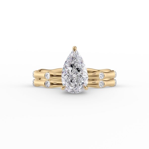 The Samantha Set With A 2.5 Carat Pear Moissanite For Cheap