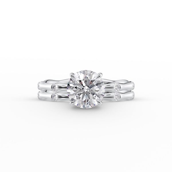 The Samantha Set With A 1 Carat Round Moissanite Online Hot Sale