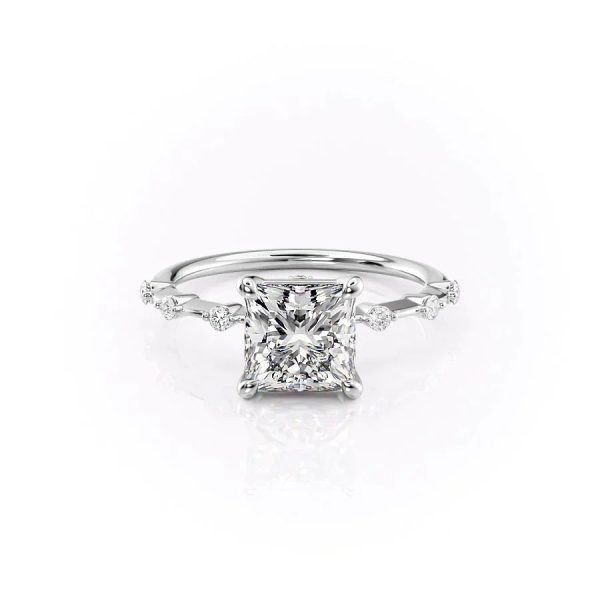 The Penelope Set With A 3 Carat Princess Moissanite Online Sale