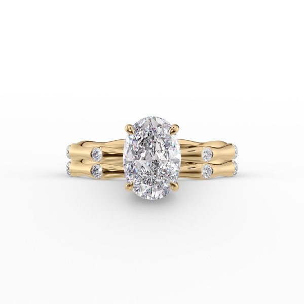 The Samantha Set With A 3 Carat Oval Moissanite For Cheap