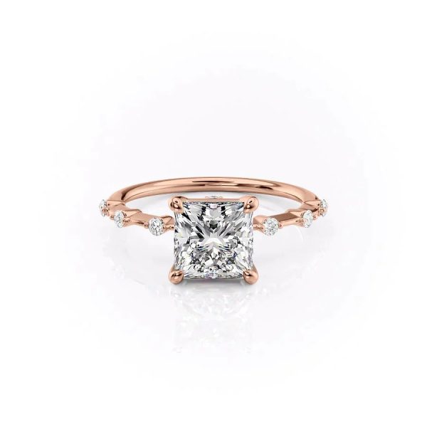 The Penelope Set With A 4 Carat Princess Moissanite Online Sale