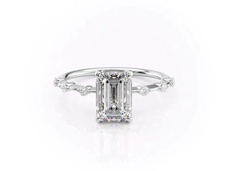 The Penelope Set With A 3.5 Carat Emerald Moissanite For Discount